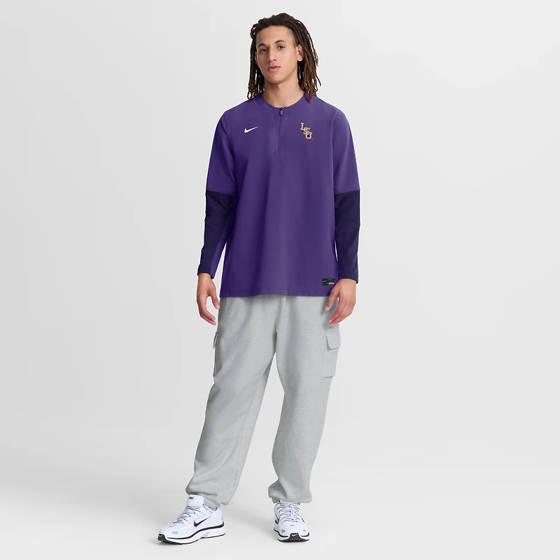 Coupe-vent à manches longues Nike LSU Tigers Dugout Dri-FIT violet pour homme