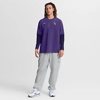 Coupe-vent à manches longues Nike LSU Tigers Dugout Dri-FIT violet pour homme