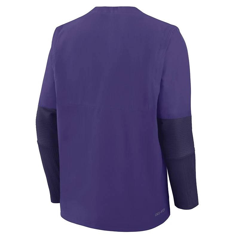 Coupe-vent à manches longues Nike LSU Tigers Dugout Dri-FIT violet pour homme