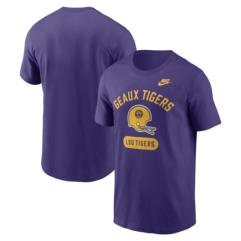 T-shirt Nike violet pour homme avec casque Legacy Arch des LSU Tigers