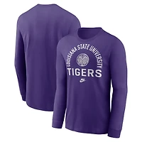 Men's Nike Purple LSU Tigers Legacy Arched Logo Long Sleeve T-Shirt