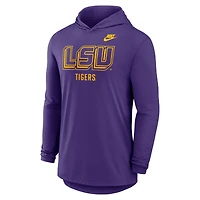T-shirt à capuche manches longues Nike LSU Tigers Legacy Tri-Blend Dri-FIT violet pour homme