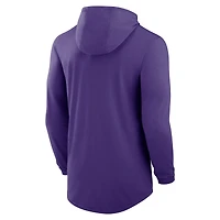 T-shirt à capuche manches longues Nike LSU Tigers Legacy Tri-Blend Dri-FIT violet pour homme