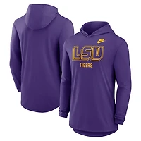 T-shirt à capuche manches longues Nike LSU Tigers Legacy Tri-Blend Dri-FIT violet pour homme