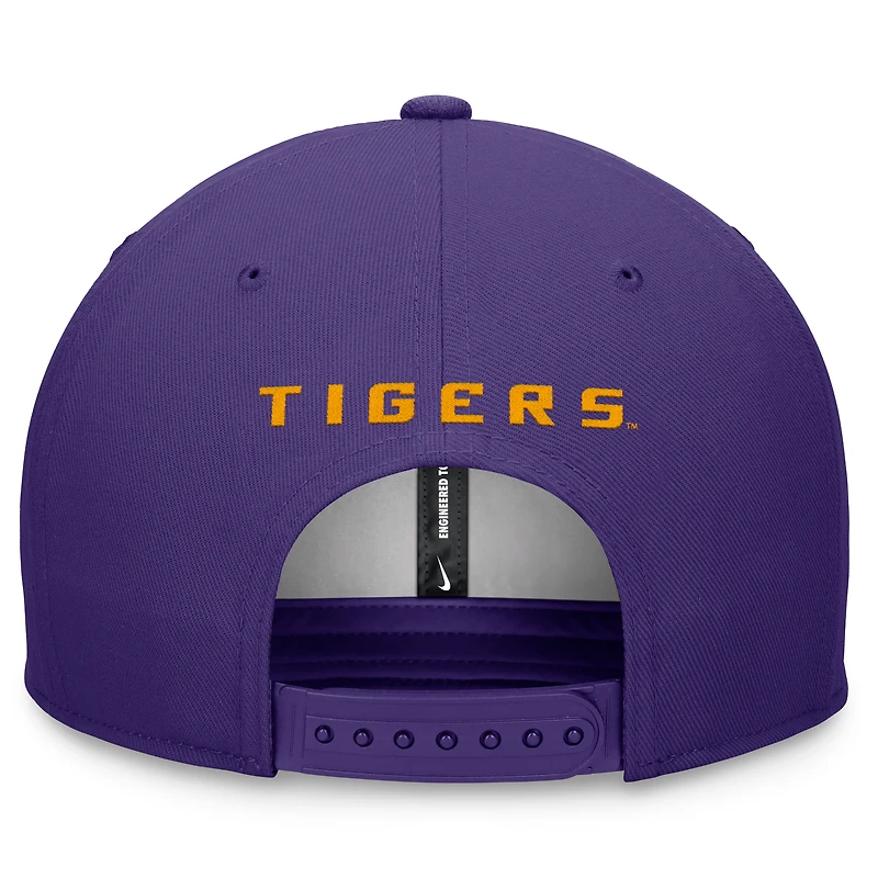 Casquette Snapback Nike LSU Tigers On-Field Pro Bill violette pour homme