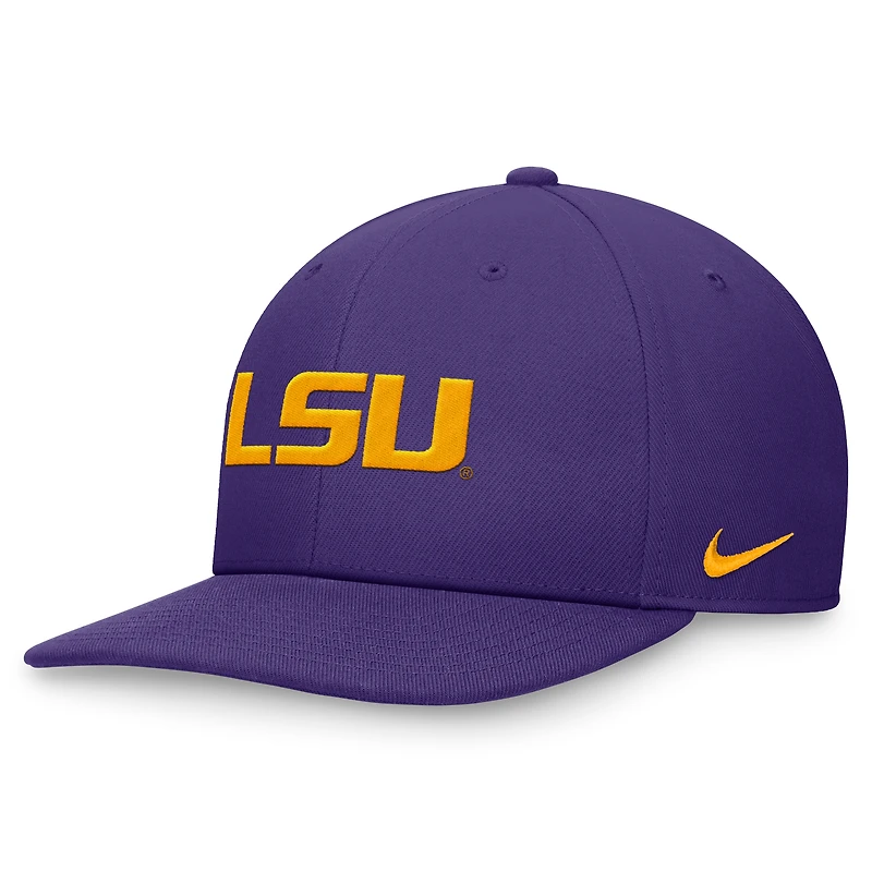 Casquette Snapback Nike LSU Tigers On-Field Pro Bill violette pour homme