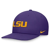 Casquette Snapback Nike LSU Tigers On-Field Pro Bill violette pour homme