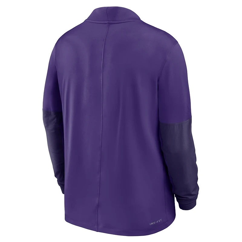 Pull Nike violet LSU Tigers One Goal Performance à demi-zip pour homme