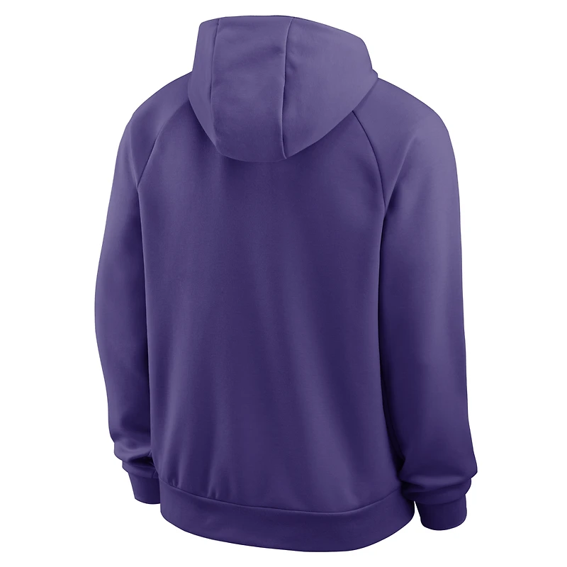 Sweat à capuche raglan Nike Dri-FIT Premium Performance violet LSU Tigers pour homme