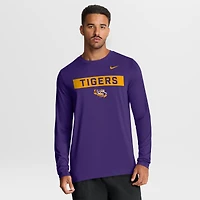 Men's Nike Purple LSU Tigers Primetime Campus 2-Hit Legend Dri-FIT Long Sleeve T-Shirt