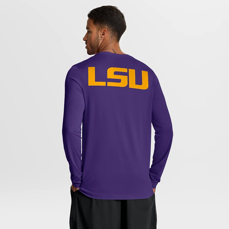Men's Nike Purple LSU Tigers Primetime Campus 2-Hit Legend Dri-FIT Long Sleeve T-Shirt