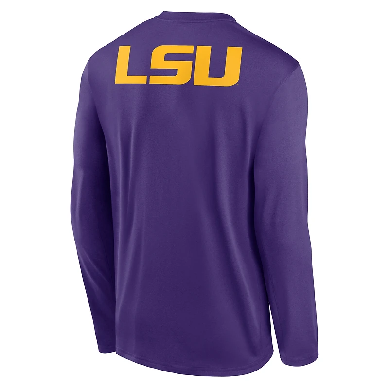 Men's Nike Purple LSU Tigers Primetime Campus 2-Hit Legend Dri-FIT Long Sleeve T-Shirt