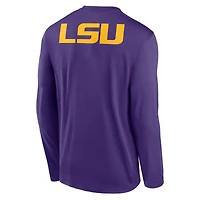 Men's Nike Purple LSU Tigers Primetime Campus 2-Hit Legend Dri-FIT Long Sleeve T-Shirt