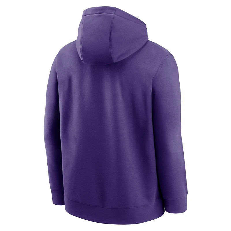 Sweat à capuche en polaire Nike violet LSU Tigers Primetime Club pour homme