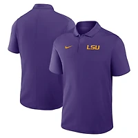 Polo Nike violet LSU Tigers Primetime Victory Primary Logo Performance pour homme