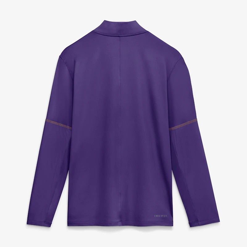Men's Nike Purple LSU Tigers Sideline Dri-FIT Long Sleeve Half-Zip Pullover