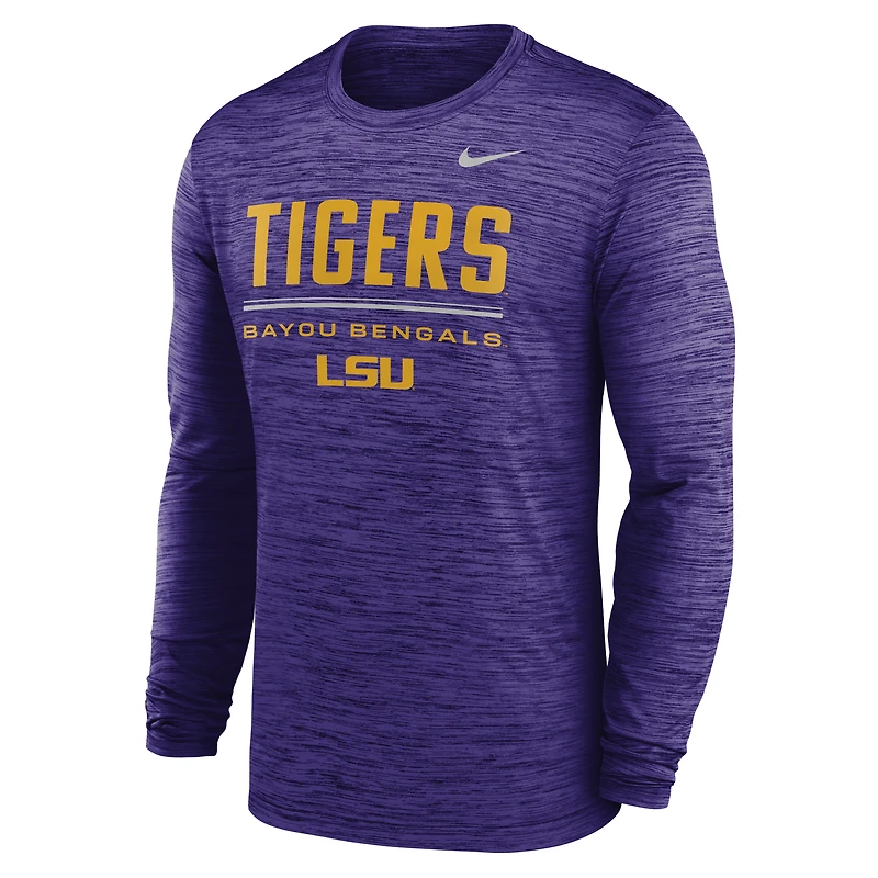 Men's Nike Purple LSU Tigers Sideline Velocity Dri-FIT Long Sleeve T-Shirt