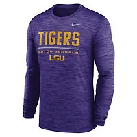 Men's Nike Purple LSU Tigers Sideline Velocity Dri-FIT Long Sleeve T-Shirt