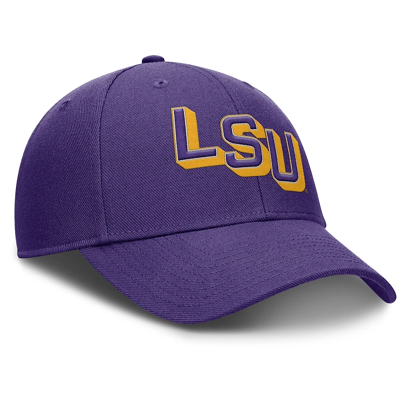 Men's Nike Purple LSU Tigers Slanted Primetime Rise Performance Adjustable Hat