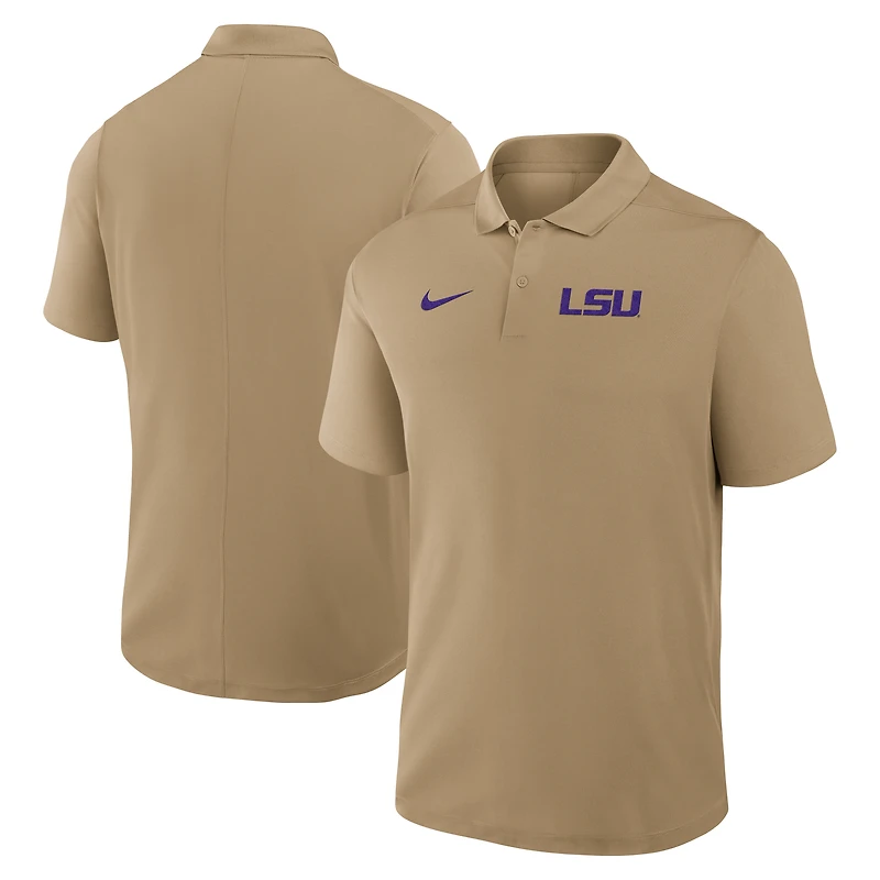 Polo Nike Tan LSU Tigers Primetime Victory Primary Logo Performance pour homme