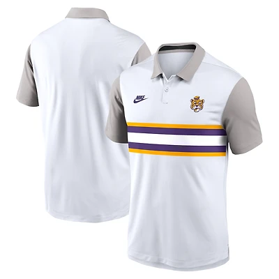 Polo Nike blanc/gris LSU Tigers Athletic Prep Legacy Logo Vapor Dri-FIT pour homme