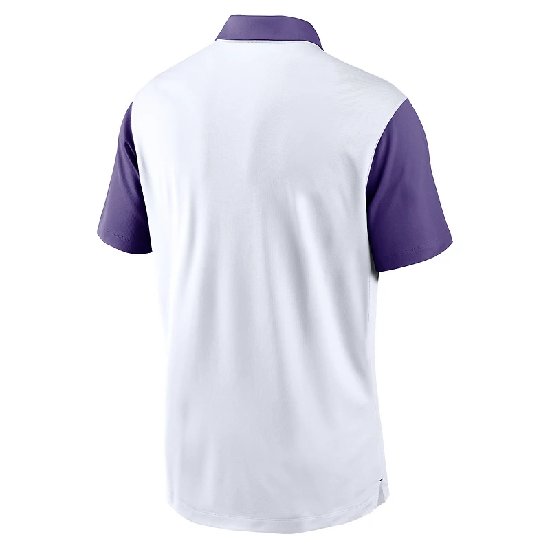 Men's Nike White/Purple LSU Tigers Primetime Campus Pattern Vapor Dri-FIT Polo