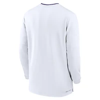 Men's Nike White LSU Tigers 2024 Sideline Coach Performance Half-Zip Long Sleeve Top
