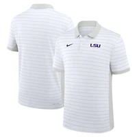 Polo Nike blanc Dri-FIT pour homme, début de saison 2025, avec rayures Victory Sideline des LSU Tigers