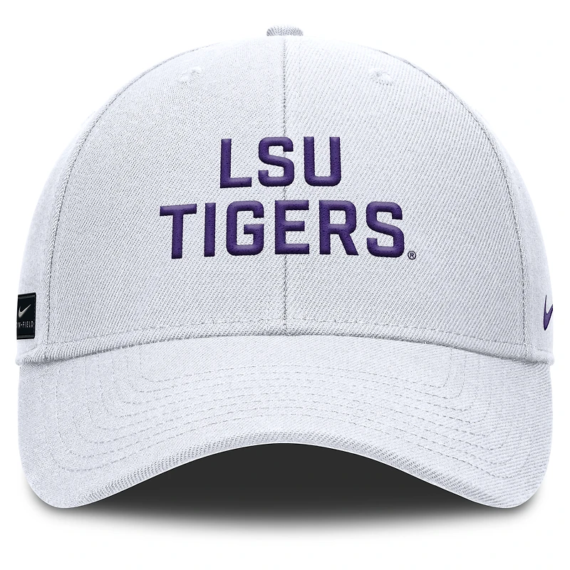 Casquette ajustable Nike blanche LSU Tigers 2025 Sideline Rise pour homme