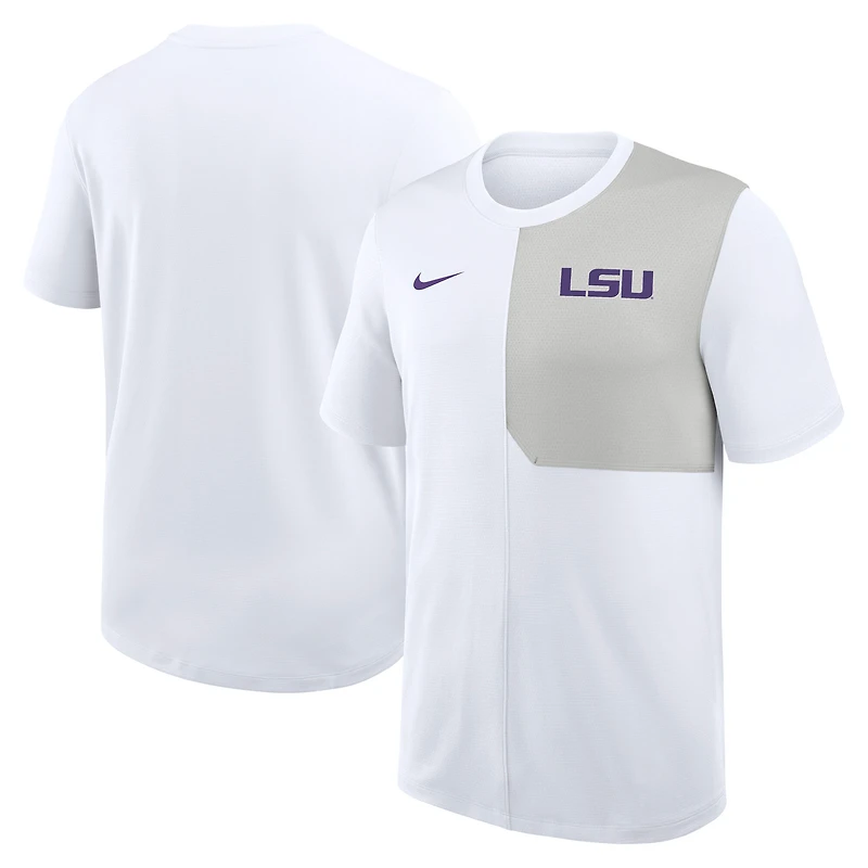 Men's Nike White LSU Tigers 2025 Sideline UV Dri-FIT Coach Shirt