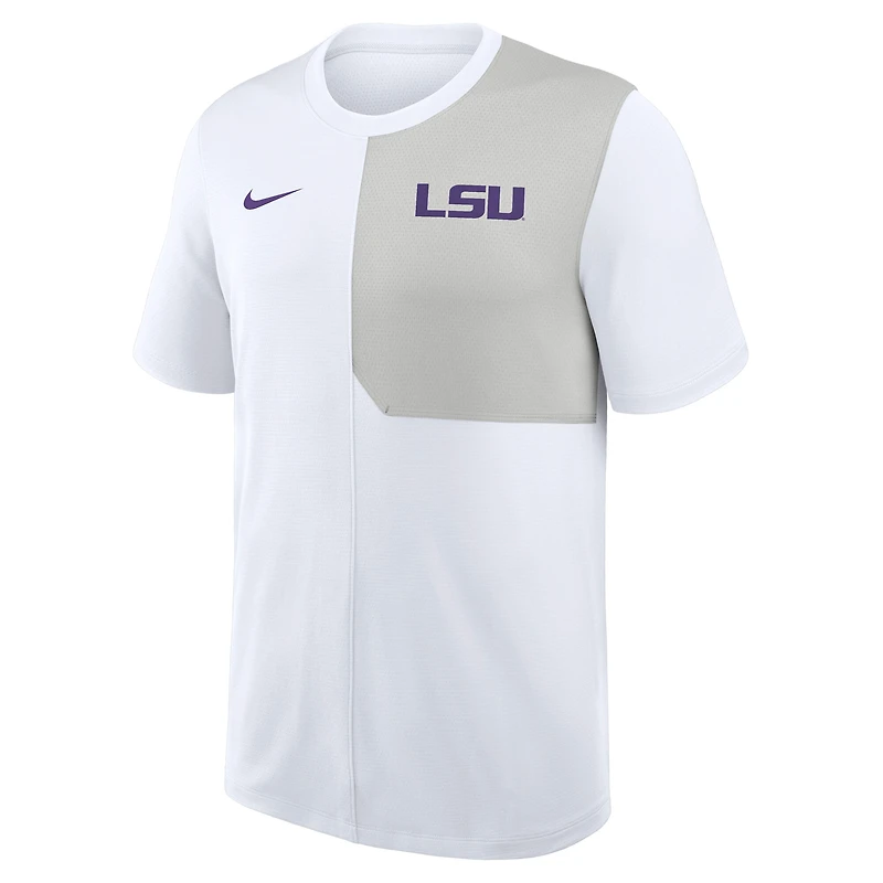 Men's Nike White LSU Tigers 2025 Sideline UV Dri-FIT Coach Shirt