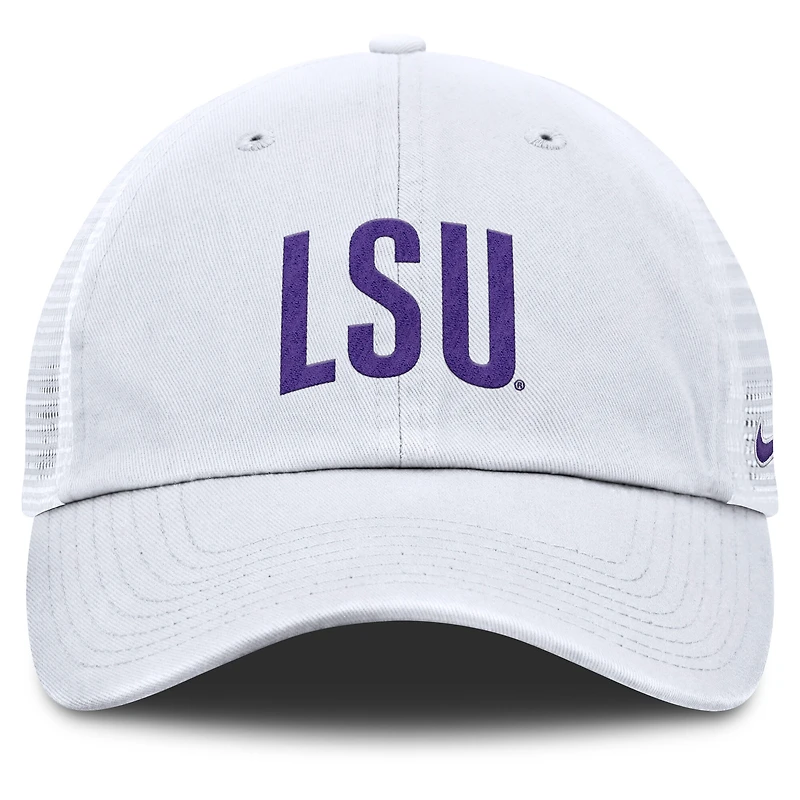Casquette ajustable Nike blanche LSU Tigers Club Campus Trucker pour homme