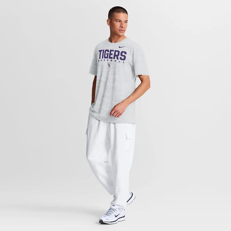 T-shirt Nike blanc pour homme LSU Tigers Dugout Velocity Dri-FIT