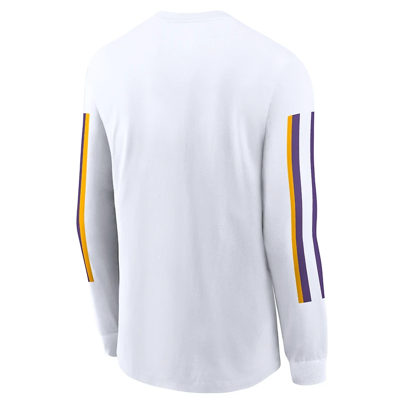 Men's Nike White LSU Tigers Local Spirit Slogan Long Sleeve T-Shirt
