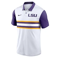Polo Nike LSU Tigers Primetime Campus Vapor Performance blanc pour homme