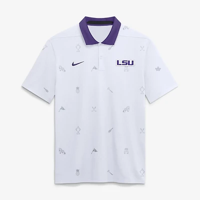 Men's Nike White LSU Tigers Vapor Pattern Dri-FIT Polo