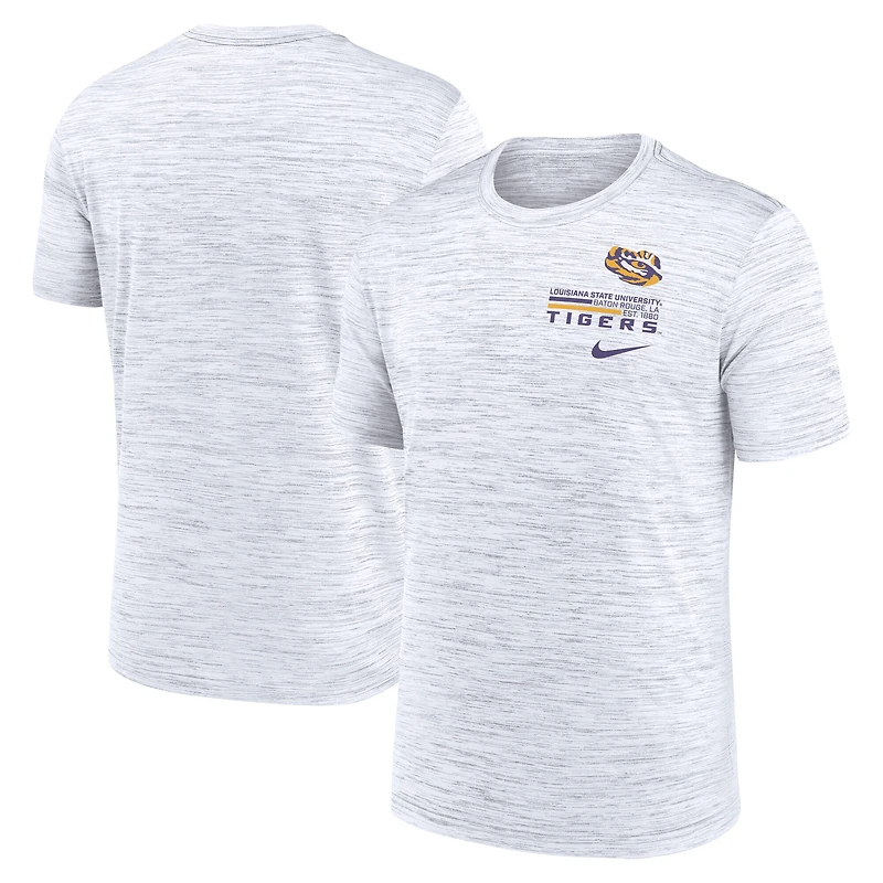 Men's Nike White LSU Tigers Velocity Stacked Dri-FIT T-Shirt