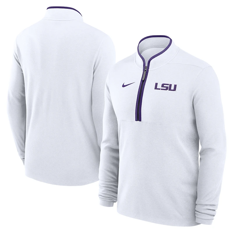 Haut Nike blanc à demi-zip Victory Performance pour homme LSU Tigers