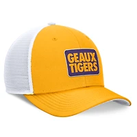 Casquette réglable Nike LSU Tigers Local Rise Trucker jaune/blanc pour homme