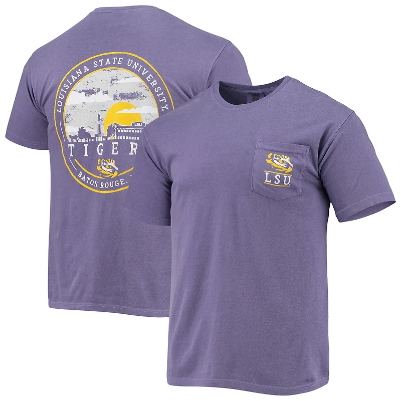 T-shirt violet pour homme LSU Tigers Circle Campus Scene