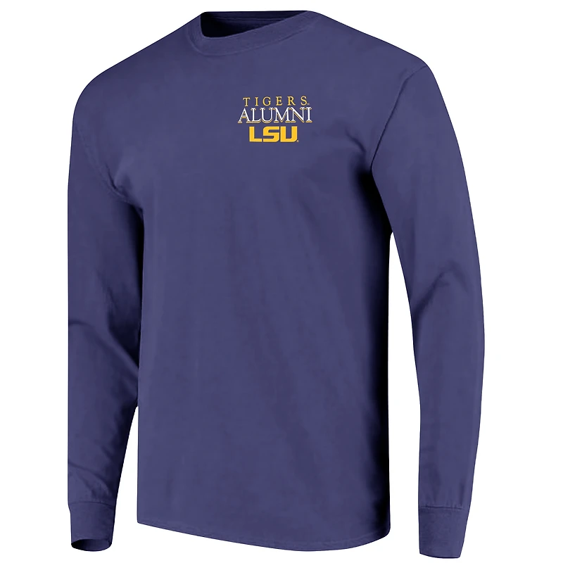T-shirt à manches longues pour hommes, logo LSU Tigers Circle Seal, Ancien élève, violet