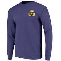 T-shirt à manches longues violet pour homme, motif dessin du campus des LSU Tigers, spécial fête pères