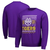 Men's  Purple LSU Tigers Holiday Fleece Sweatshirt