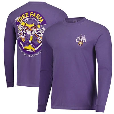 Men's  Purple LSU Tigers Tree Farm Comfort Colors Long-Sleeve T-Shirt