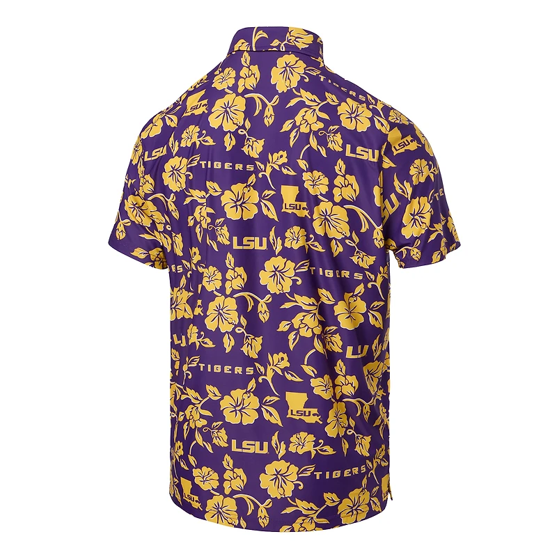 Polo Performance Reyn Spooner violet LSU Tigers pour homme