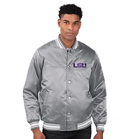 Veste universitaire en satin à deux coups Starter Charcoal LSU Tigers pour homme