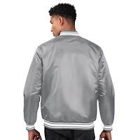Men's Starter Gray LSU Tigers Core Satin Varsity Full-Snap Jacket
