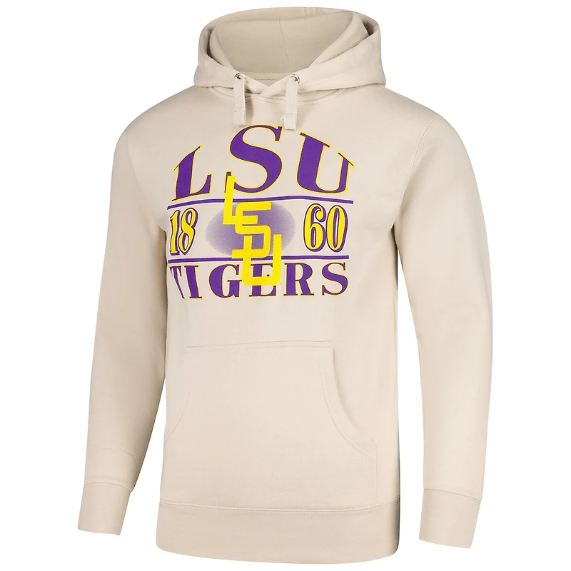 Men's Tan LSU Tigers Upper Arch Letters Pullover Hoodie