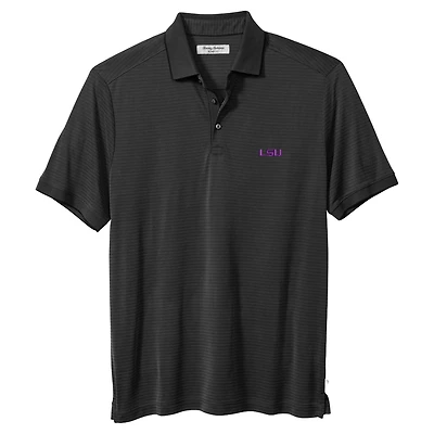 Men's Tommy Bahama Black LSU Tigers IslandZone Bay Stripe Polo