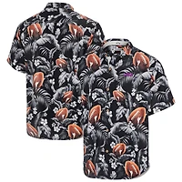 Chemise boutonnée noire Tommy Bahama pour homme LSU Tigers Veracruz Cay First Down Blooms